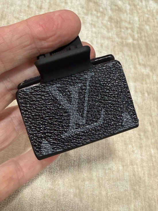 Louis Vuitton Accessories - LOUIS VUITTON upcycled medium sized hair claw grey lettering brand new
